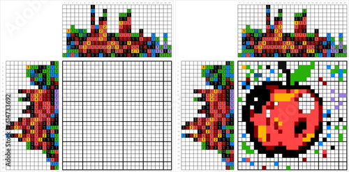 Apple Nonogram Pixel Art M_2306001
