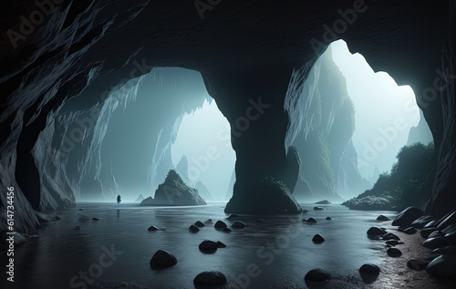 The cave. Magnificent view. Ai generated technology photo