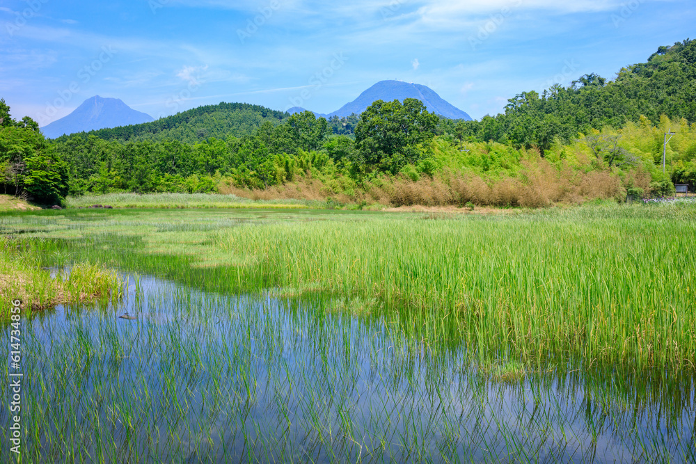 初夏の神楽女湖 大分県別府市 Lake Kagurameko in early summer. Ooita Pref, Beppu City. 初夏の神楽女湖 大分県別府市 Lake Kagurameko in early summer. Ooita Pref, Beppu City.