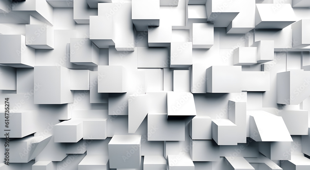 White square geometric pattern. Generative AI. White square geometric pattern. Generative AI.
