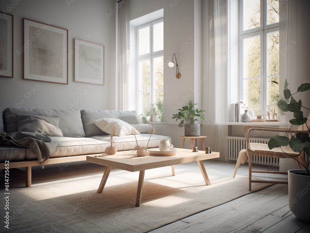 A minimalist living room with a clean white palette, simple furniture, and no clutter, bathed in soft natural light . Generative AI A minimalist living room with a clean white palette, simple furniture, and no clutter, bathed in soft natural light . Generative AI