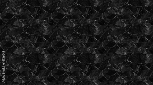 Seamless black marble pattern, created with generative AI technology