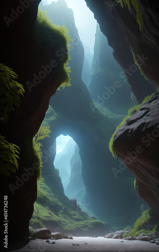 The cave. Magnificent view. Ai generated technology photo