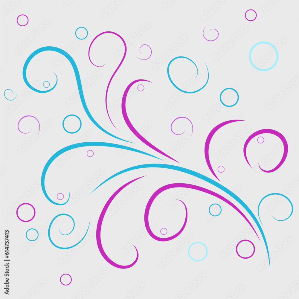 Original swirly lines with floral Original swirly lines with floral