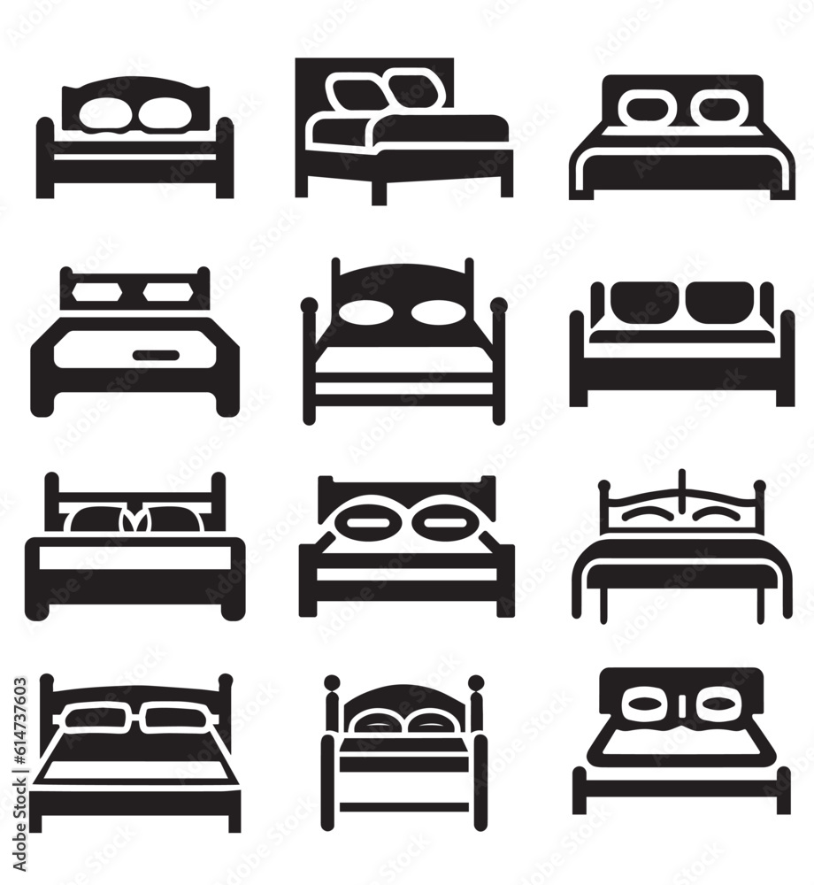 bed and sofa icon set illustration bed and sofa icon set illustration