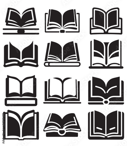 book icon set vector illustration