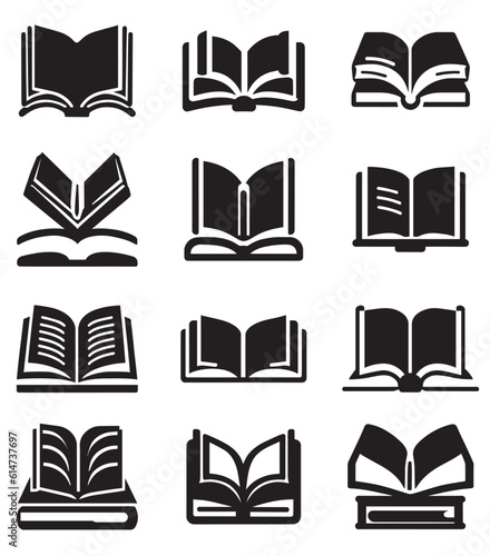 book icon set vector illustration