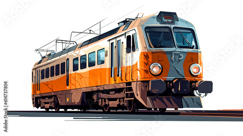 Drawn old train, logo design, generative AI.