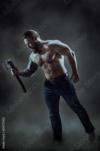 rough muscular man photo