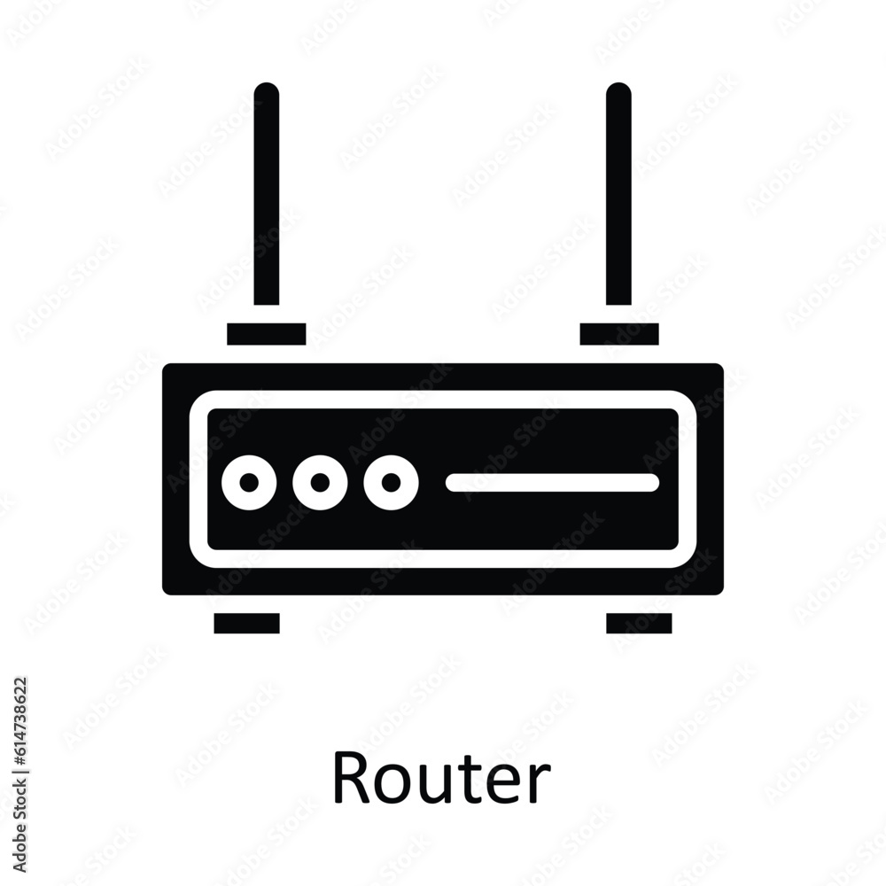 Router Vector Solid Icon Design illustration. Network and communication Symbol on White background EPS 10 File Router Vector Solid Icon Design illustration. Network and communication Symbol on White background EPS 10 File