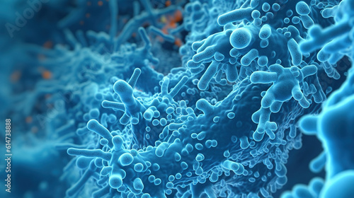 Microscopic bacteria illustration