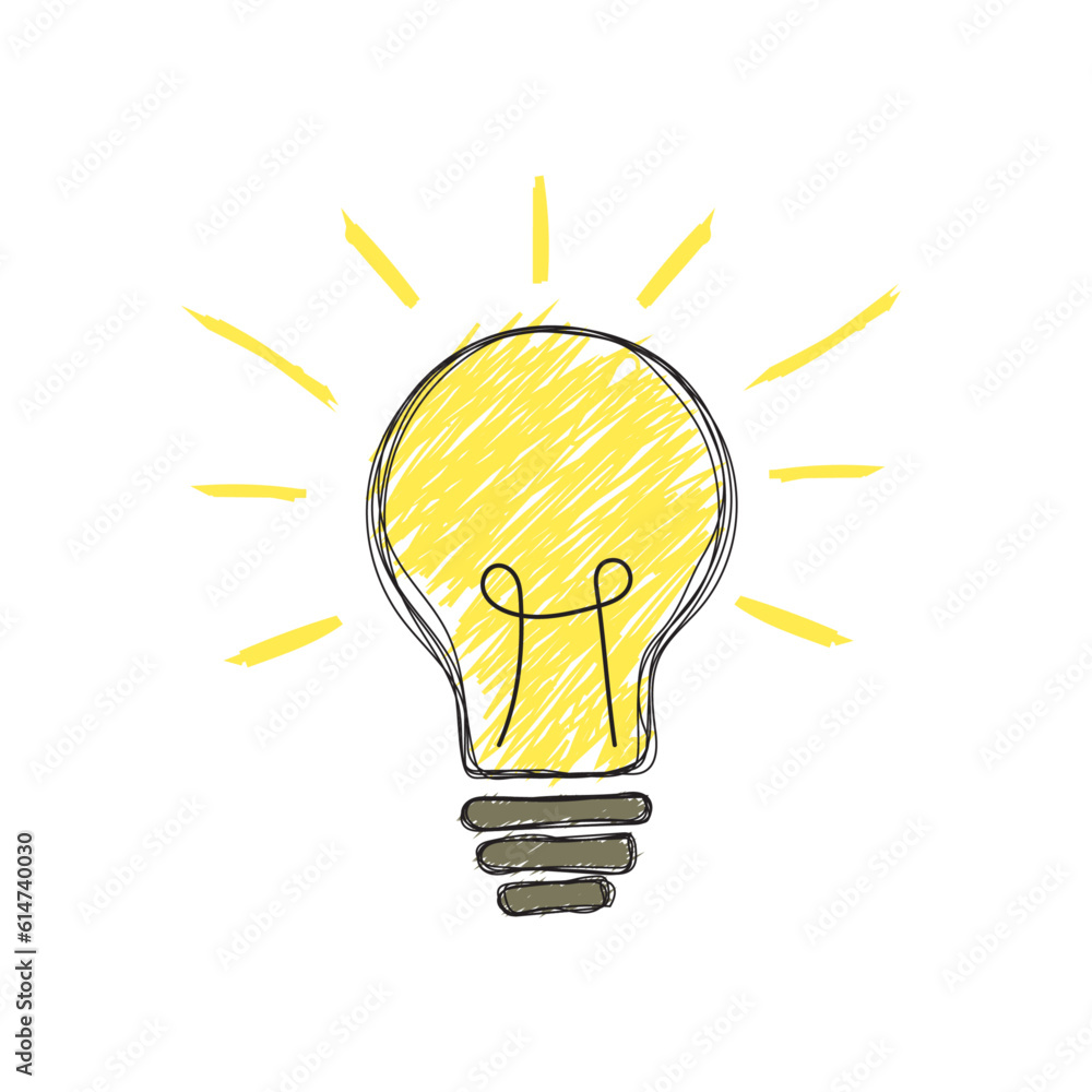 doodle hand drawing lightbulb icon vector grunge messy hand drawing doodle hand drawing lightbulb icon vector grunge messy hand drawing