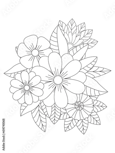 Flower mandala illustration. Oriental pattern, vintage decorative elements Easy mandala kaleidoscope pattern on white background Adult coloring page 