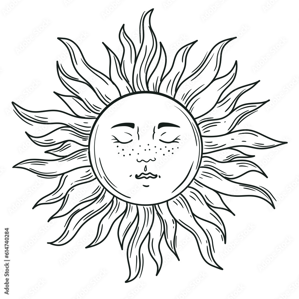 drawing of the sun with closed eyes in the style of minimalism drawing of the sun with closed eyes in the style of minimalism