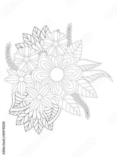 Flower mandala illustration. Oriental pattern  vintage decorative elements Easy mandala kaleidoscope pattern on white background  Adult coloring page 