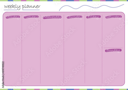 Weekly Planner multicolored Transparent background, weekly organizer multicolored Transparent background, Planner, organizer, dialy, paper, note, template 