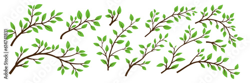 Wallpaper Mural Tree Brunch Icon Set Isolated