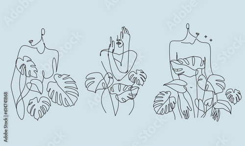 Minimal Woman Art. One Line Art. Naked Woman Wall Art. Nude Print. Naked Female Pose. Flower body