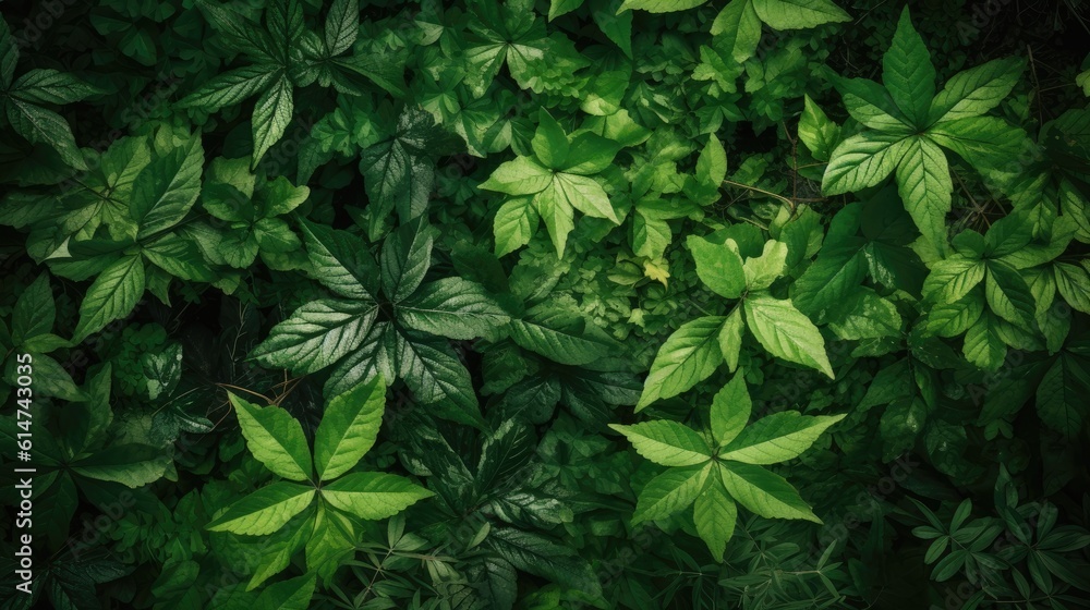 Green foliage background Green foliage background
