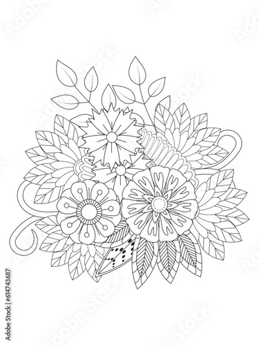    floral drawing. Art therapy coloring pages.Vector illustration Floral Mandala Coloring Pages  Flower Mandala Coloring Page 