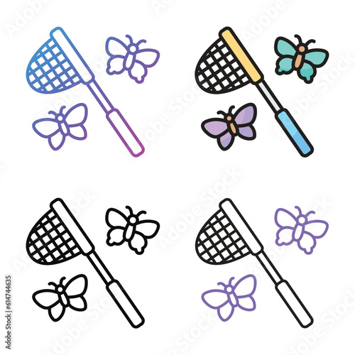 Butterfly catheter icon design in four variation color