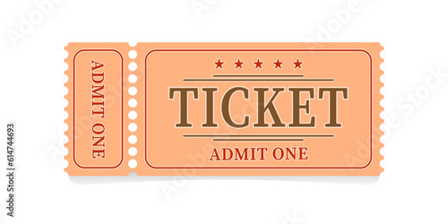 A ticket for one person. Vector illustration.