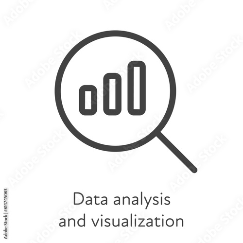 Outline style ui icons hard skill collection. Technical and business. Vector black linear icon illustration. Data analysis and visualization symbol isolated on white background. Design element