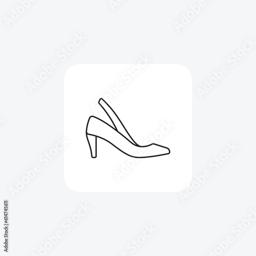 Slingback Shoes Backless Chic Simple and sleek Flat Icon Design on White background

