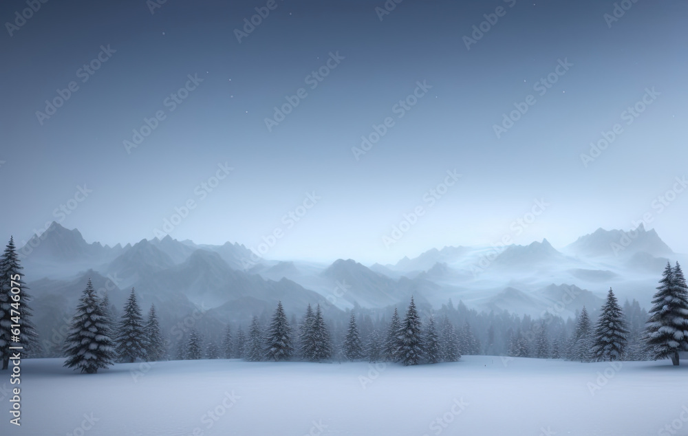 Winter Christmas mood. Winter landscape. Ai generated technology