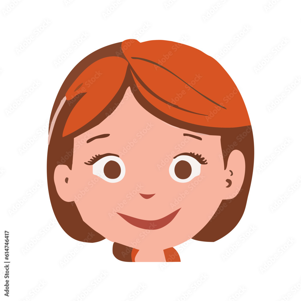 Portrait of smiling little girl vector illustration Portrait of smiling little girl vector illustration