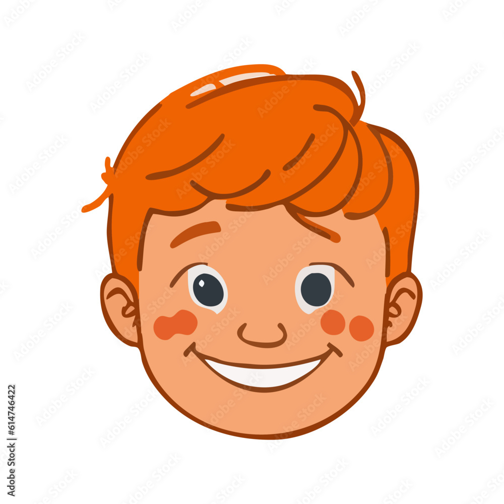 Portrait of smiling little boy vector illustration