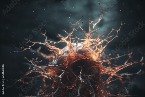 3d representation of a neuron. Generative AI