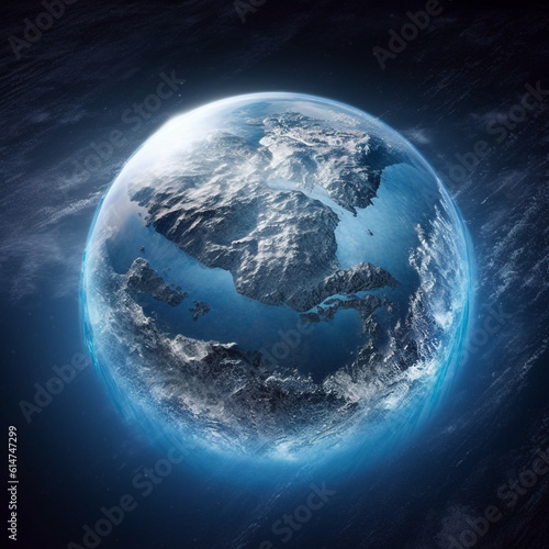 transparent dome of ice over earth from space hd wallpaper