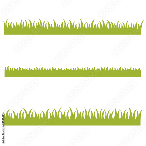 Green grass isolated on white background. Silhouette. Vector illustration in flat style.