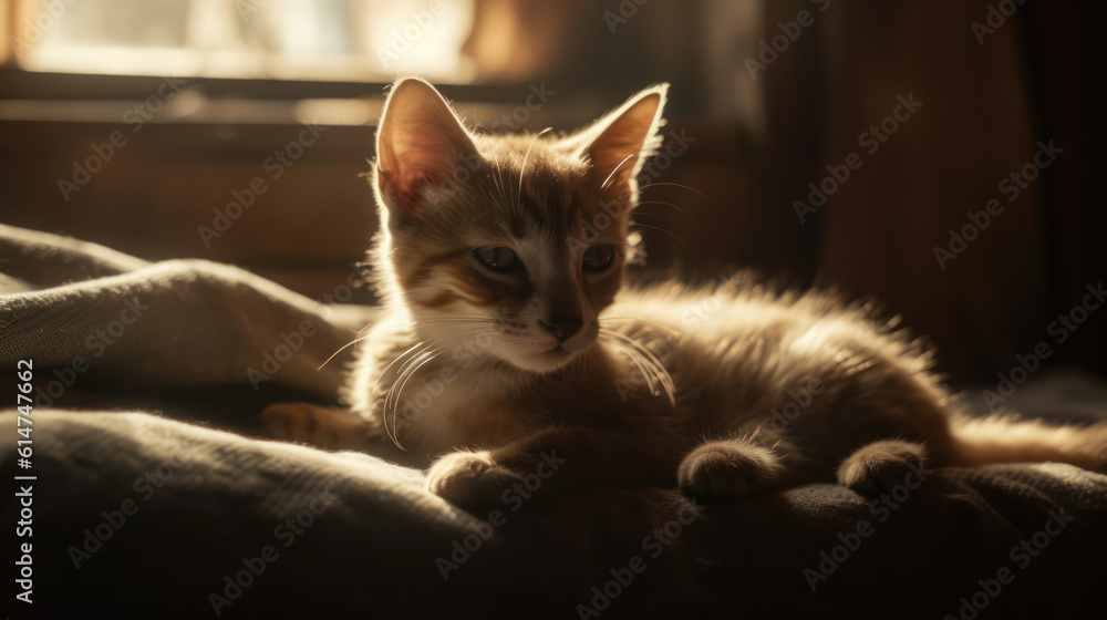 The photo depicts an adorable scene of a puppy and a kitten cuddled together, showcasing the pure innocence and sweetness of their bond. Their tiny bodies rest comfortably against each other, creating The photo depicts an adorable scene of a puppy and a kitten cuddled together, showcasing the pure innocence and sweetness of their bond. Their tiny bodies rest comfortably against each other, creating
