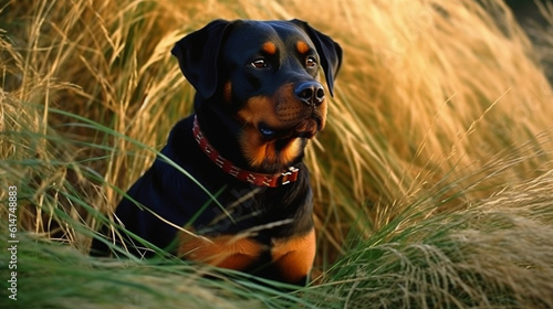 Rottweiler dog outdoor portrait