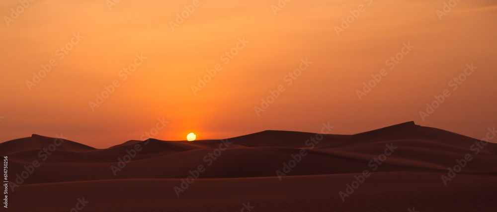 Smoky desert sunset.
