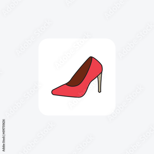  High Heels Glamorous Stilettos Simple and sleek Flat Icon Design on White background

