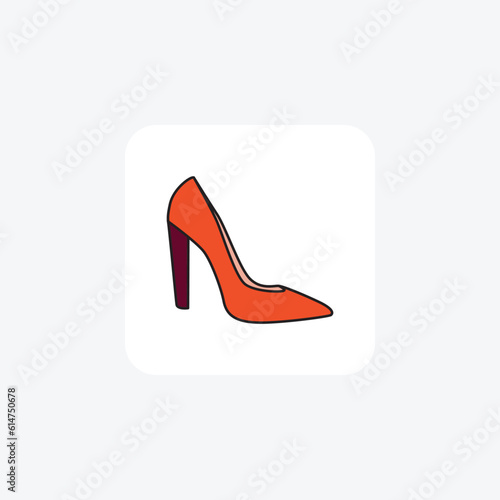  Stilettos Sleek Stilettos Vector Flat Icon Isolated on white Background

