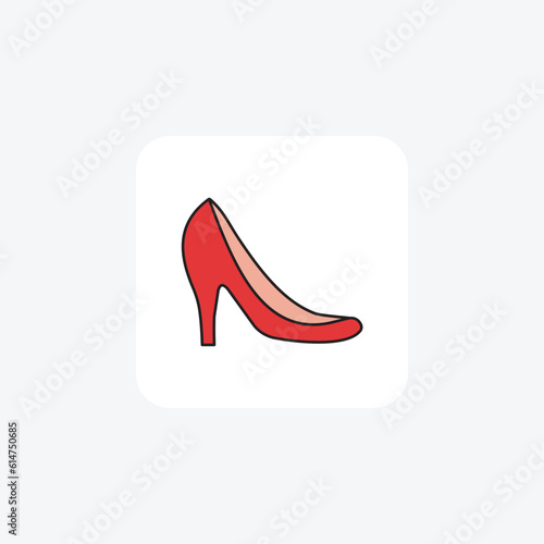  Stilettos Sleek Stilettos Vector Flat Icon Isolated on white Background


