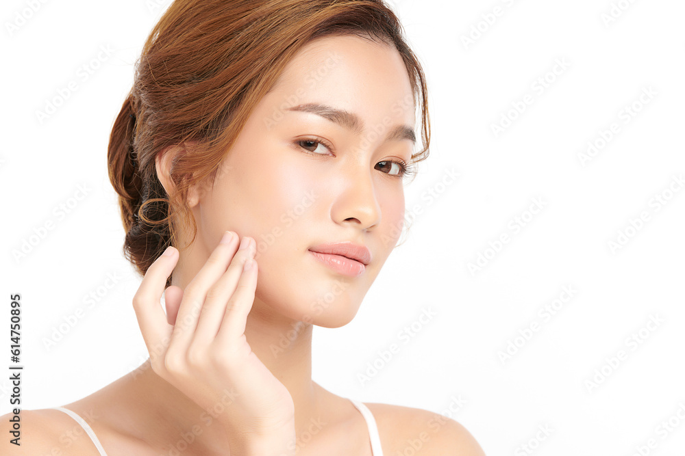 Beautiful young asian woman with clean fresh skin on white background, Face care, Facial treatment, Cosmetology, beauty and spa, Asian women portrait. Beautiful young asian woman with clean fresh skin on white background, Face care, Facial treatment, Cosmetology, beauty and spa, Asian women portrait.