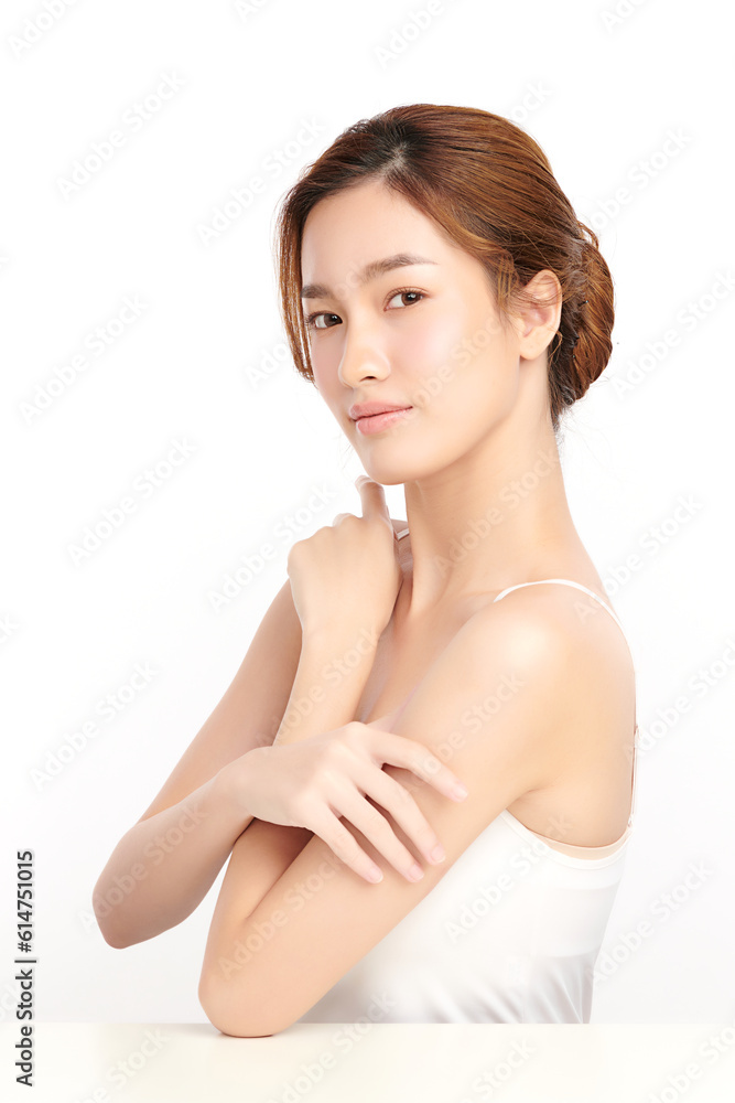 Beautiful young asian woman with clean fresh skin on white background, Face care, Facial treatment, Cosmetology, beauty and spa, Asian women portrait. Beautiful young asian woman with clean fresh skin on white background, Face care, Facial treatment, Cosmetology, beauty and spa, Asian women portrait.