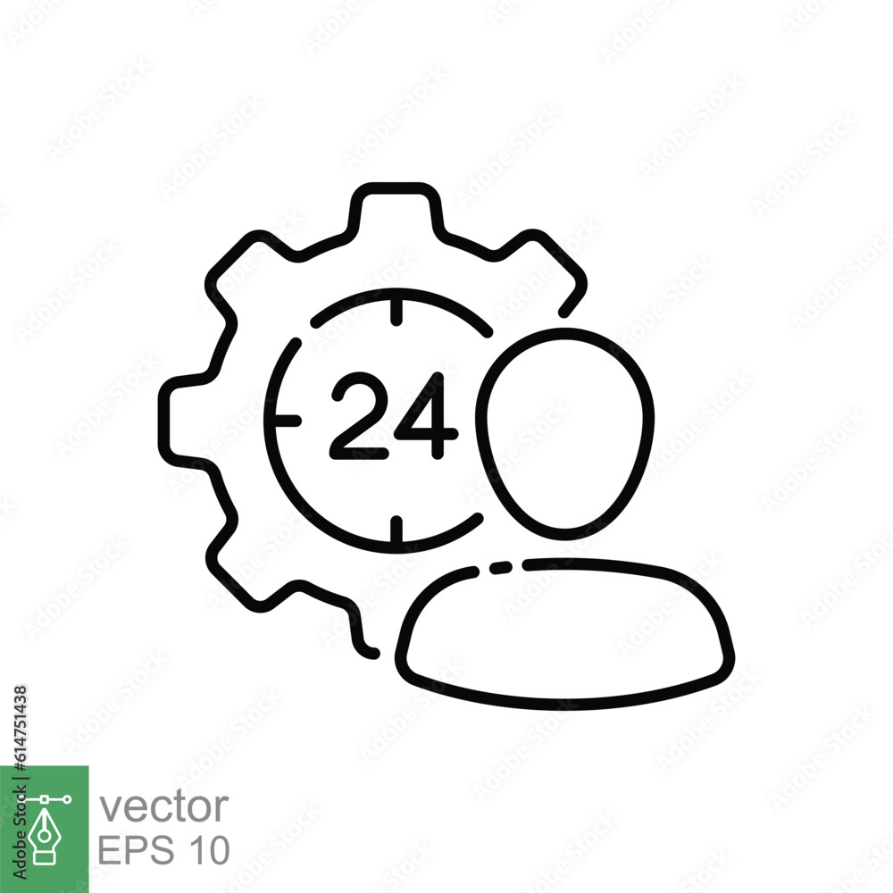 Customer service icon. Simple outline style. Client support, care, retention, advice, hand, business concept. Thin line symbol. Vector illustration isolated on white background. EPS 10.