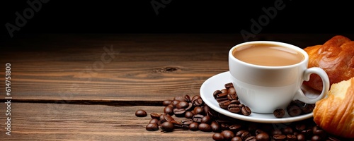 Morning Delight. Close Up of Brown Espresso with Brown Coffee Drink on a Wooden Table