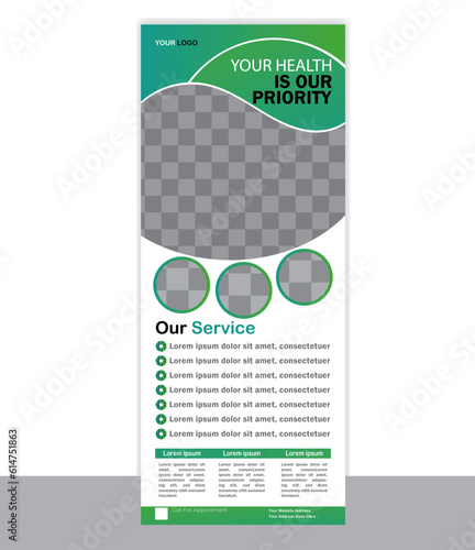 Creative vector roll up banner design template for company. Illustration minimal individual layout with gray stripes AIEPS and JPEG category. Simple and clean design. photo