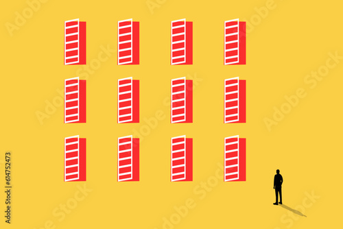 Business leadership, opportunity or career success vector. Symbol of courage, ambition, having a goal, inspiration