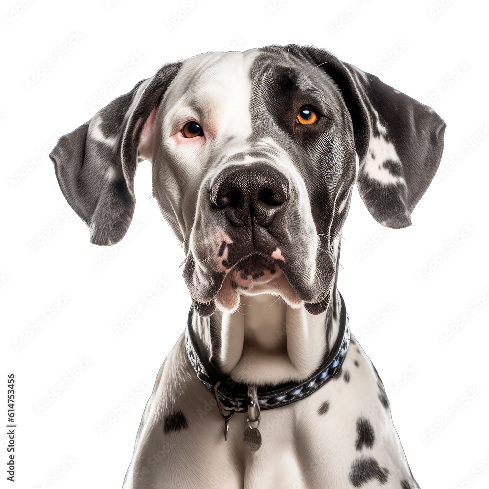 Great dane isolated on transparent background.