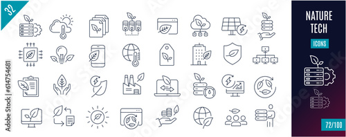Best collection nature line icons. server, cloud,...