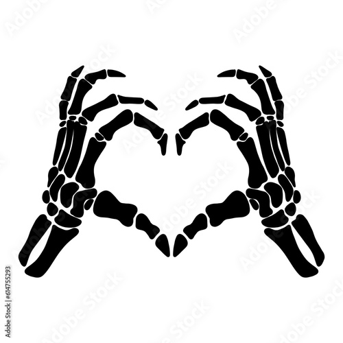 Skeleton Hand With Heart Shape Sign