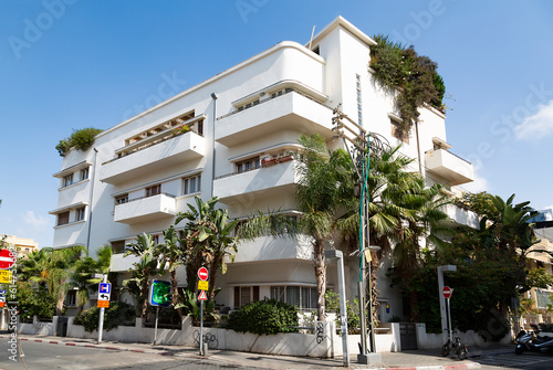 A building in the Bauhaus style (international style) in the Neve Tzedek district in Tel Aviv. Israel photo